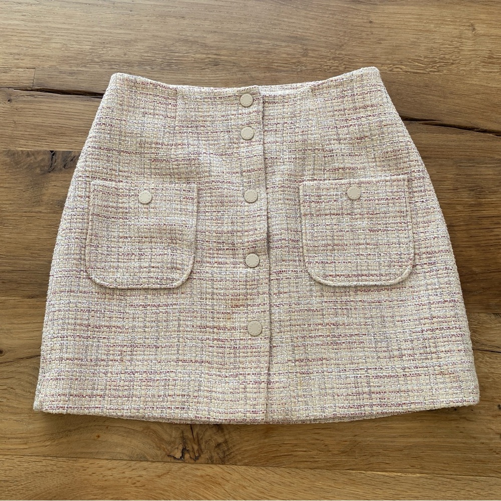 Sandro Agatha Boucle Tweed A-Line Mini Skirt - Picture 3 of 9